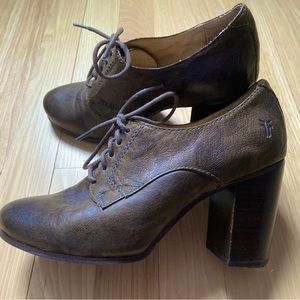 Frye Carson Heel Oxford Sz 7.5 (Olive)